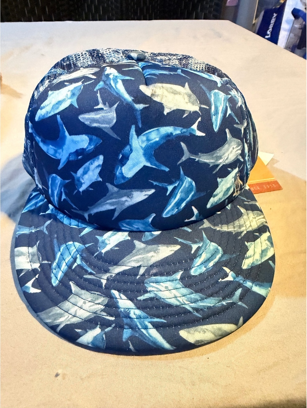 Original Penguin Shark Tank Flat Visor Hat Dark Sapphire Blue